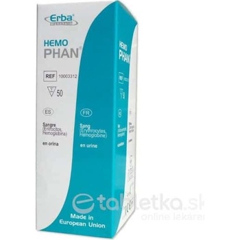 Hemophan diagnostické prúžky na moč 1 x 50 ks