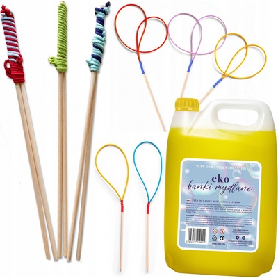 Sada na mýdlové bubliny Tekutina 5 litrů 8 tyčinek