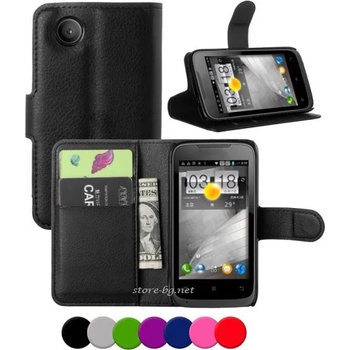 Image 1 of Lenovo A369 Magnetic Wallet Кожен Калъф + Протектор