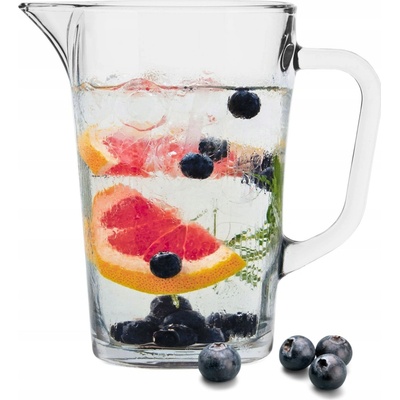 Glasset SKLENĚNÝ DŽBÁN Na Vodu, Nápoje 1230 ml s Uchem, SILNÉ SKLO POLSKÉ SKLO