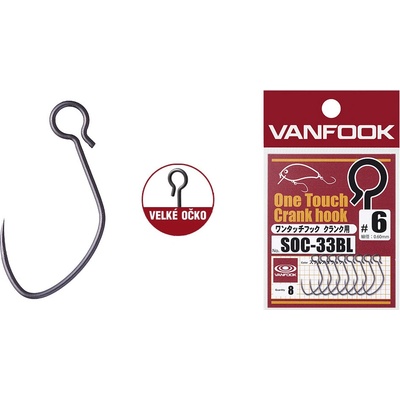 Vanfook Bezprotihrotý jednoháček na woblery SOC-33BL Vel.6, 8 ks