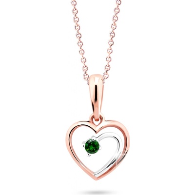 Cutie Diamonds bicolor přívěsek z růžového zlata se smaragdem DZ6300 1602 40 SM X R4