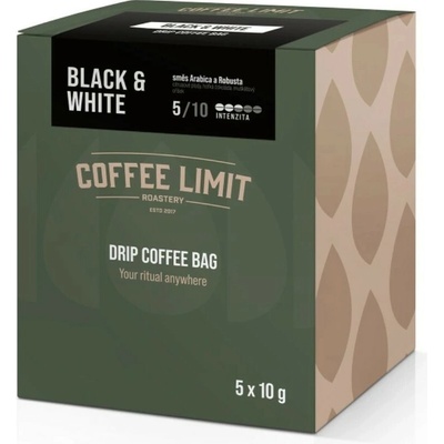 COFFEE LIMIT DRIP COFFEE BAG Black & White 5 x 10 g