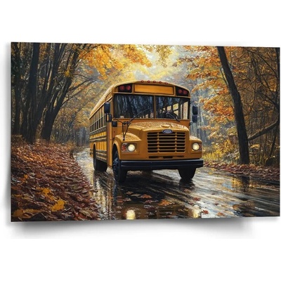 Sablio Obraz Žltý školský autobus - 60x40 cm