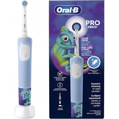 Oral-B Ел. четка за зъби Oral-B Pro Kids 3+ Chameleon, 2 режима на работа, синя (D103.413.2K)