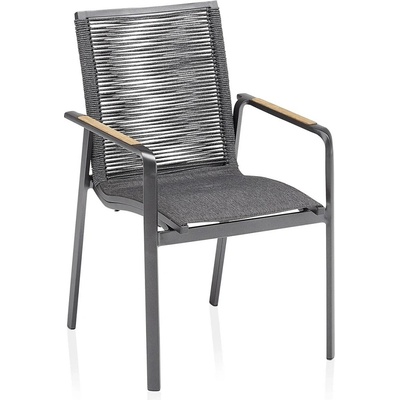 Diamond Rope židle s područkami šedá