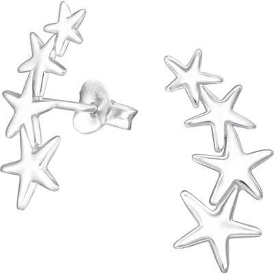 Lunica Stříbrné náušnice HVĚZDY 0331