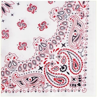 Woodrow bandana šátek bílá/černá/červená