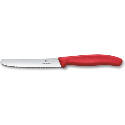 Victorinox 6.7831.C1 nôž na paradajky a salámu, 11 cm, zúbkovaná oblá čepeľ, červený