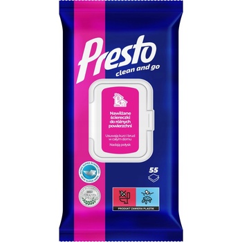 PRESTO čistiace utierky na rôzne povrchy 55 ks