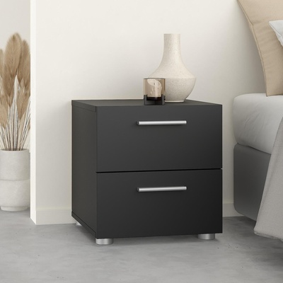 Нощно шкафче Pepe с 2 чекмеджета Черен мат