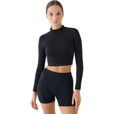 4F Dámske tréningové tričko s dlhým rukávom LONGSLEEVE FNK F483 RAW24TFLOF483 20S DEEP BLACK Čierna