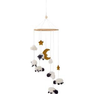 Bloomingville Карусел за легло Dolly, овчици, бял (82062614)