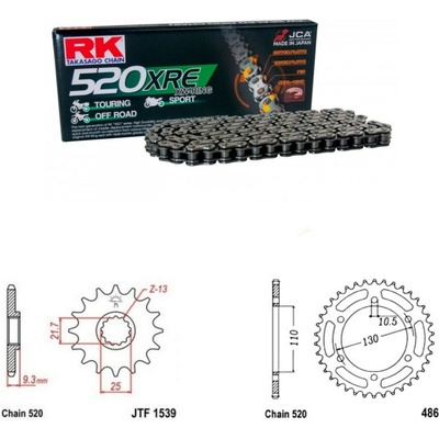 RK Racing Chain Řetězová sada Kawasaki KLE 300 Versys-X 17-24