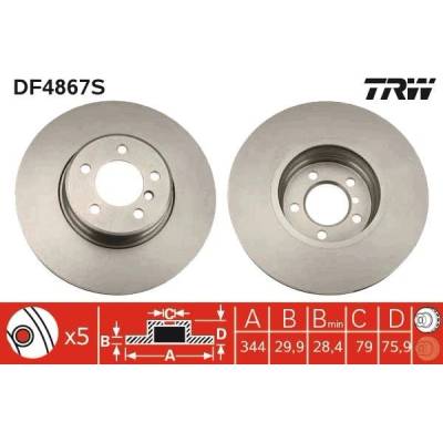 TRW Brzdový kotúč DF4867S