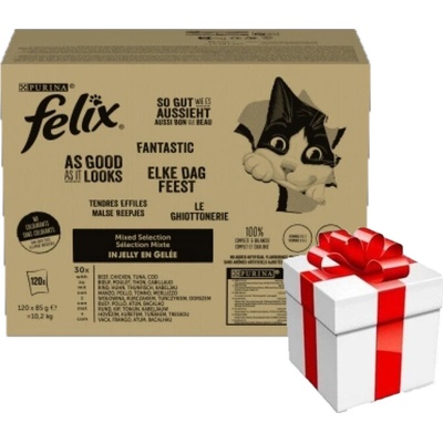 FELIX Fantastic 120 x 85 g + překvapení pro kočku