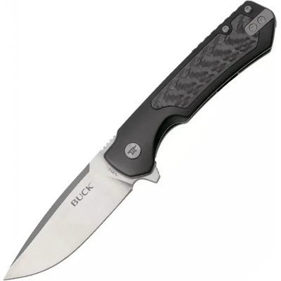 Buck Stinger Satin D2 Černý Hliník s Karbonovou Vložkou Framelock BU-0714BKS