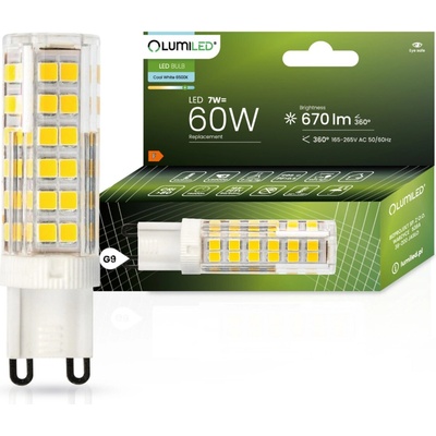 Lumiled LED žiarovka G9 s päticou 7W = 60W 670lm 6500K Cold 360°