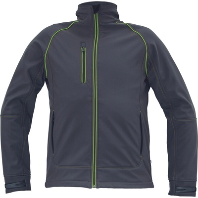 Cerva Greendale softshell bunda antracit/limetková