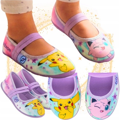 Papuče Balerínky do školky s gumičkou Pokémon Pikachu Jigglypuff