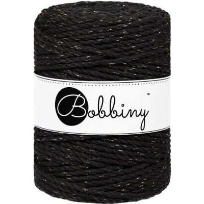 Bobbiny 3PLY Macramé Rope 5 mm 100 m Golden Black юта (TX-E082)