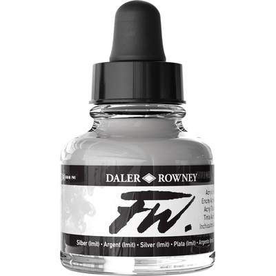 Daler Rowney FW Акрилно мастило Silver Imitation 29, 5 ml 1 бр (160029702)