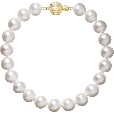 Pavona perlový náramek z říčních perel se zapínáním ze 14 karátového zlata 923003.1/9272A bílý