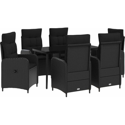 vidaXL Комплект кафе маси 7 бр. Черно (3422455)