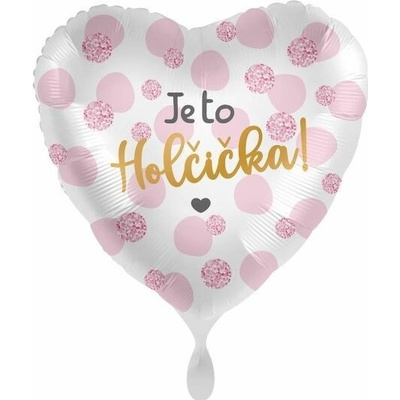 Balón foliový Je to holčička srdce 43 cm SMARTBALLOONS ACZ70152