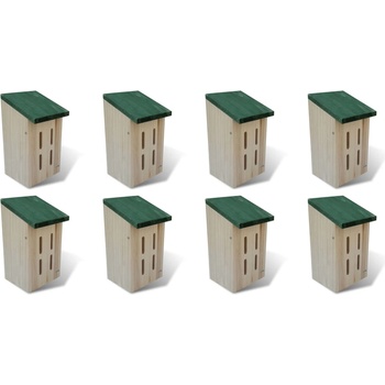 vidaXL Къщички за пеперуди, 8 бр, дървени, 14x15x22 см (276007)