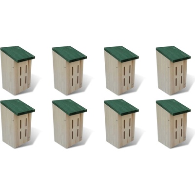 vidaXL Къщички за пеперуди, 8 бр, дървени, 14x15x22 см (276007)