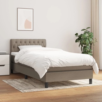 vidaXL Боксспринг легло с матрак, таупе, 100x200 см, плат (3140277)