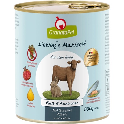 GranataPet GranataPet Liebling's Mahlzeit 12 x 800 г - телешко и заешко месо