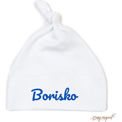BABYBUGZ Čiapka baby UZLÍK s menom biela