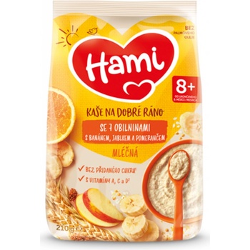 Hami Mléčná kaše se 7 obilninami s jablkembanánem a pomerančem 210 g
