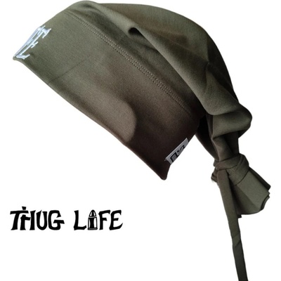 Street Knowledge Бийни шапка в цвят каки с бродерия Thug life tattoo Street KnowledgeSK-0075 - Каки, размер S/M