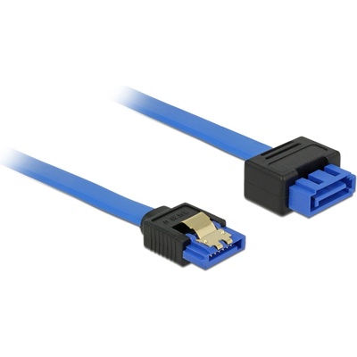 Delock Адаптерен кабел SATA, 6 Gb/s, втулка, прав щепсел SATA, прав, 50 cm, син, тип ключалка