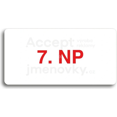ACCEPT Piktogram 7. NP - bílá tabulka - barevný tisk bez rámečku