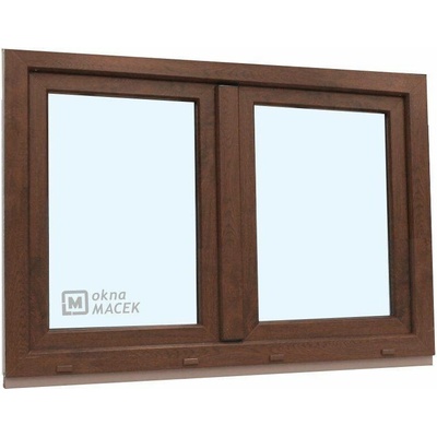 KÖMMERLING Plastové okno - 70 AD, 1500x900 mm, O+OS klapačka, ořech čiré, ořech/ořech
