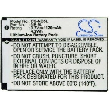 Image 1 of Cameron sino Батерия за апарат CANON NB5L Li-Ion 3.7V, 1000MAH, Cameron Sino (CS-NB5L)