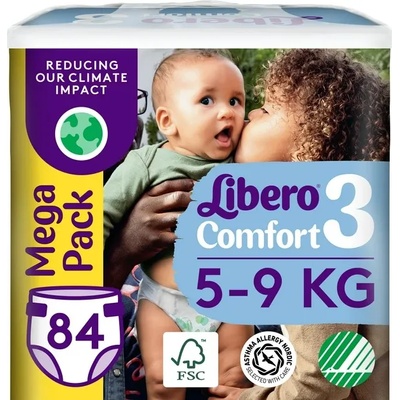 Libero Бебешки пелени Libero - Comfort 3 (5-9 kg), Mega Pack, 84 броя (7322541756738)