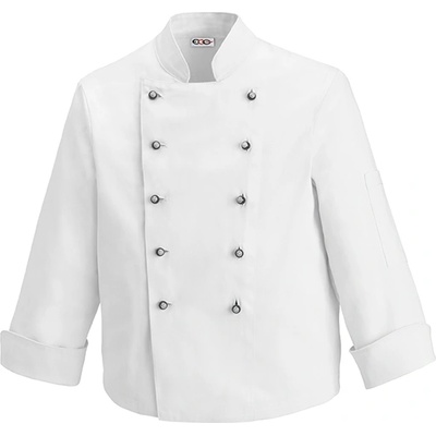 Egochef Класическа детска готварска куртка Kid в бял цвят и с двуредно закопчаване (1800 001A)
