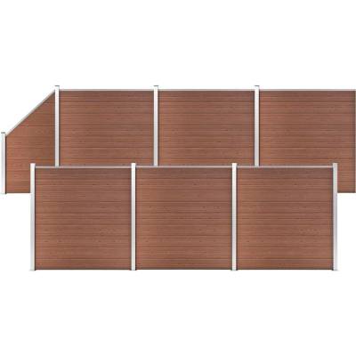 vidaXL Plotová sada WPC 6 čtvercových + 1 šikmý díl 1138x186 cm hnědá