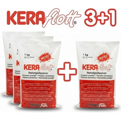HobbyFun KERAflott - keramická, vysoce pevná bílá odlévací hmota - sada 4 ks (3+1 kg) – Zbozi.Blesk.cz