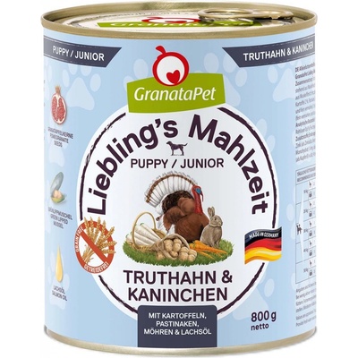 GranataPet Junior s krocaním masem a králíkem 12 x 800 g