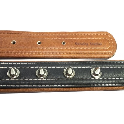 CoLLaR PLOCHÝ KOŽENÝ OBOJOK SOFT S OSTŇAMI