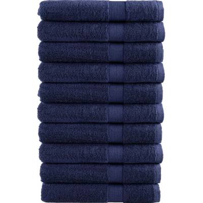 vidaXL Premium ručníky SOLUND 10 ks tmavě modré 80 x 200cm