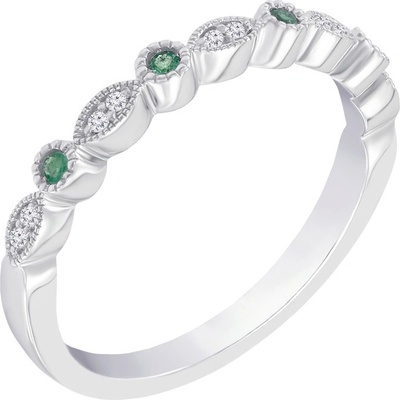 Eppi Zlatý eternity prsteň s diamantmi a smaragdy Pedro R37286