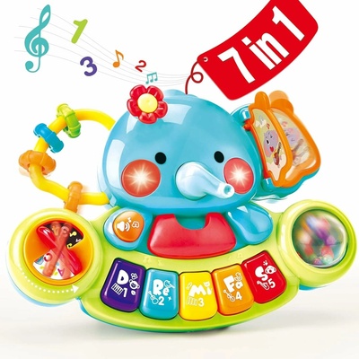 Huile Toys pianko pro nejmenší se světlem a zvukem Sloník