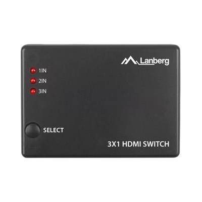 Адаптер Lanberg Video Switch 3x HDMI + Micro USB port + Remote Controller, black (SWV-HDMI-0003)